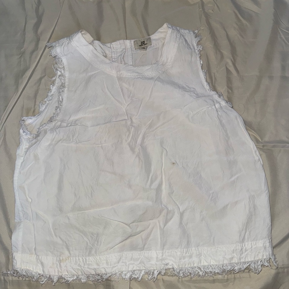 Thread & Supply Frayed Hem Cream Tank Top